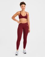 Adapt Seamless Strappy Sports Bra - Autumn Red - Image 3