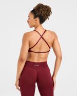 Adapt Seamless Strappy Sports Bra - Autumn Red - Image 2
