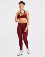 Adapt Seamless Strappy Sports Bra - Autumn Red - Image 8