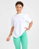 AYBL Sports Club Oversized T Shirt - White/Racing Green - Image 7