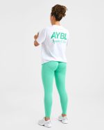 AYBL Sports Club Oversized T Shirt - White/Racing Green - Image 8