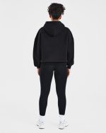 Sport Outline Oversized Hoodie - Black - Image 4