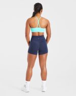 Essential Ruched Sports Bra - Aqua Blue - Image 4