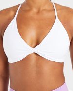 Essential Twist Crossback Sports Bra - White - Image 5