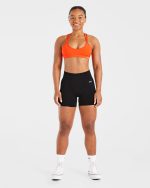 Essential Strappy Sports Bra - Bright Orange - Image 3