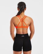 Essential Strappy Sports Bra - Bright Orange - Image 2