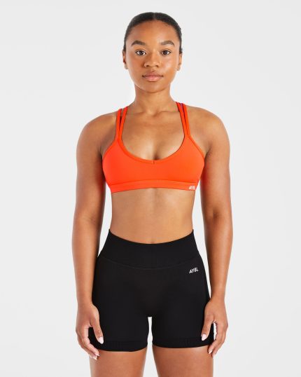 Essential Strappy Sports Bra - Bright Orange