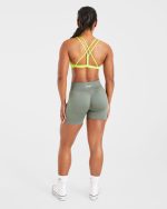 Essential Strappy Sports Bra - Lime Punch - Image 4
