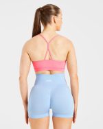 Essential Ruched Sports Bra - Coral Pink - Image 2