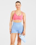 Essential Ruched Sports Bra - Coral Pink - Image 7