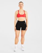 Essential Strappy Sports Bra - True Red - Image 3