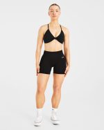 Essential Twist Crossback Sports Bra - Black - Image 3