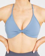 Essential Twist Crossback Sports Bra - Slate Blue - Image 5