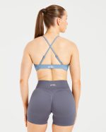Essential Twist Crossback Sports Bra - Slate Blue - Image 2