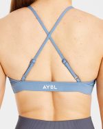Essential Twist Crossback Sports Bra - Slate Blue - Image 6