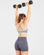 Essential Twist Crossback Sports Bra - Slate Blue - Image 8