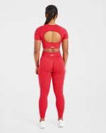 Adapt Seamless Crop Top - Salsa Red - Image 4