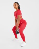 Adapt Seamless Crop Top - Salsa Red - Image 7