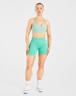 Essential V Neck Strappy Sports Bra - Light Sage - Image 3