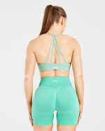 Essential V Neck Strappy Sports Bra - Light Sage - Image 2