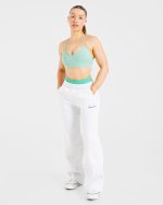 Essential V Neck Strappy Sports Bra - Light Sage - Image 8