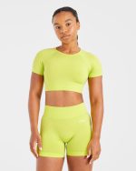 Adapt Seamless Crop Top - Lime Green