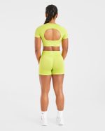 Adapt Seamless Crop Top - Lime Green - Image 4