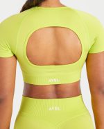 Adapt Seamless Crop Top - Lime Green - Image 6