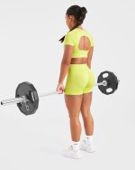 Adapt Seamless Crop Top - Lime Green - Image 7