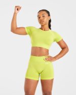 Adapt Seamless Crop Top - Lime Green - Image 8
