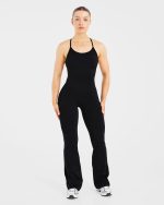 Sculpt Backless Flared All In One - Black