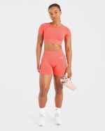Adapt Seamless Crop Top - Summer Peach - Image 7