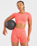 Adapt Seamless Crop Top - Summer Peach - Image 8