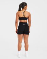 Essential Ruched Sports Bra - Black - Image 4