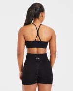 Essential Ruched Sports Bra - Black - Image 2