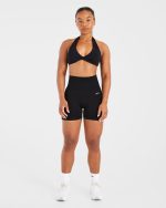 Essential Halterneck Sports Bra - Black - Image 3