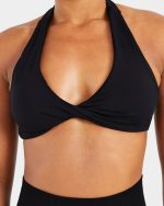 Essential Halterneck Sports Bra - Black - Image 5
