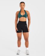 Essential Halterneck Sports Bra - Deep Green - Image 3