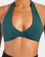 Essential Halterneck Sports Bra - Deep Green - Image 5