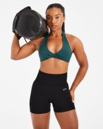 Essential Halterneck Sports Bra - Deep Green - Image 7