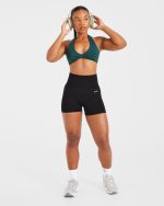 Essential Halterneck Sports Bra - Deep Green - Image 8