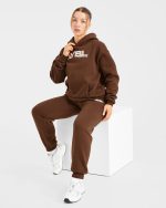 Retro Embroidered Oversized Hoodie - Brown - Image 7