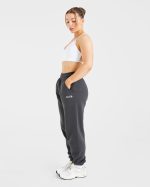 Retro Embroidered Oversized Joggers - Charcoal - Image 7