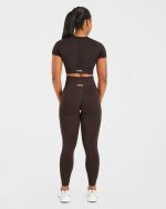 Empower Seamless Crop Top - Cocoa Brown - Image 4