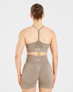 Empower Seamless Sports Bra - Taupe Marl - Image 2
