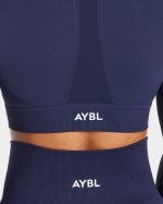 Empower Seamless Long Sleeve Crop Top - Navy - Image 5