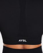 Empower Seamless Long Sleeve Crop Top - Black - Image 5