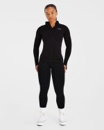 Essential Seamless Zip Jacket - Black - Image 3