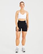 Essential Ruched Sports Bra - White - Image 3