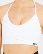 Essential Ruched Sports Bra - White - Image 5